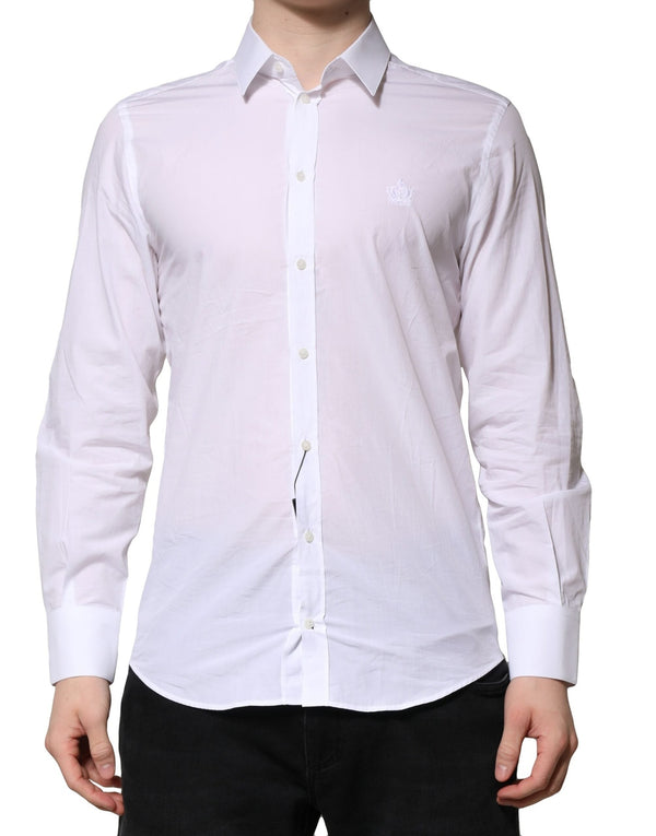 White MARTINI Long Sleeves Men Formal Shirt Dolce & Gabbana
