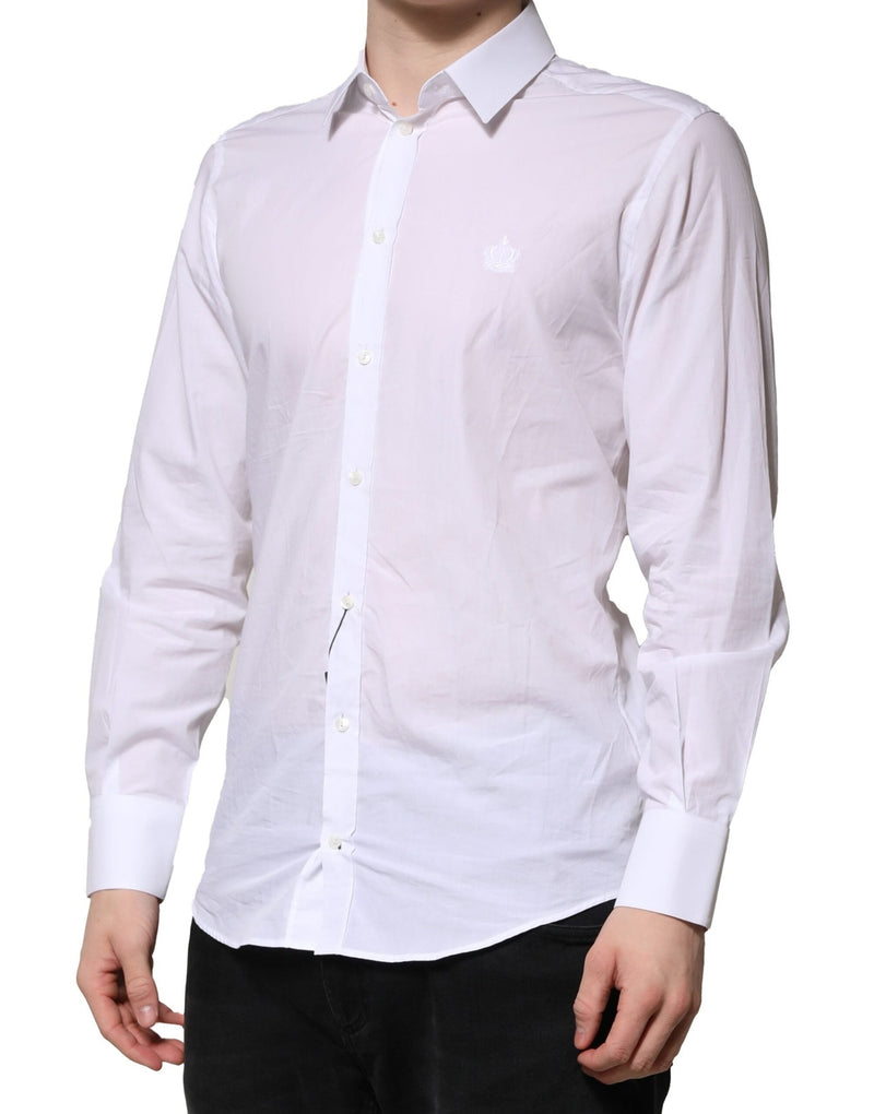 White MARTINI Long Sleeves Men Formal Shirt Dolce & Gabbana