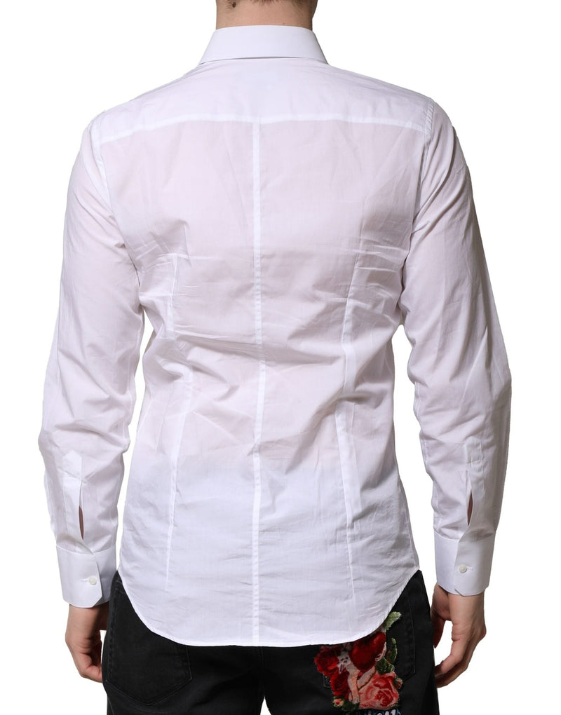 White MARTINI Long Sleeves Men Formal Shirt Dolce & Gabbana