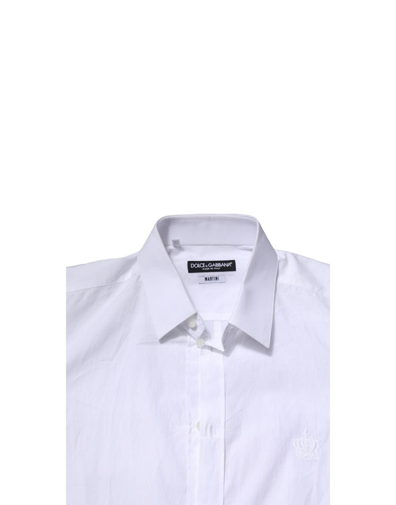 White MARTINI Long Sleeves Men Formal Shirt Dolce & Gabbana