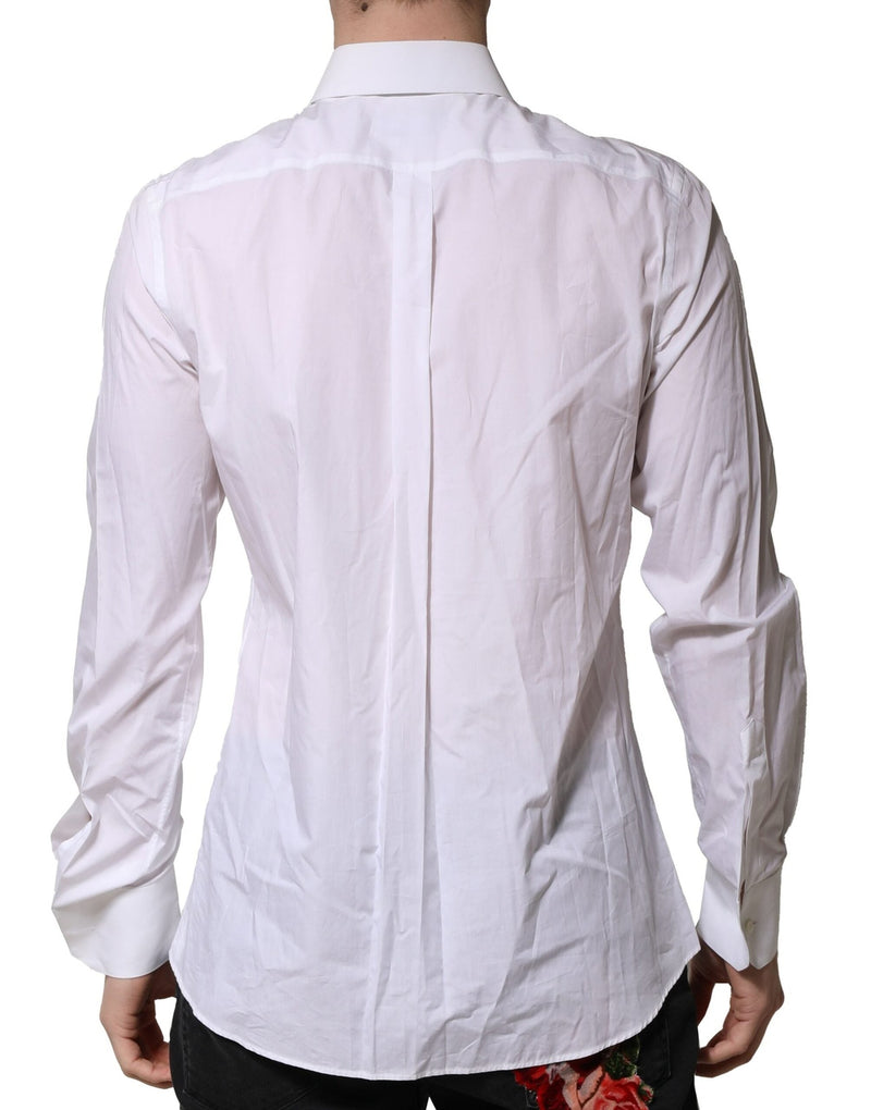 White MARTINI Long Sleeves Men Formal Shirt Dolce & Gabbana