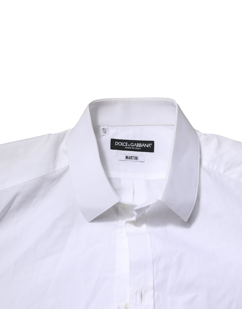 White MARTINI Long Sleeves Men Formal Shirt Dolce & Gabbana