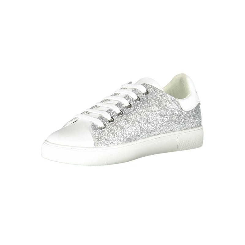 Silver Leather Women Sneaker Emporio Armani