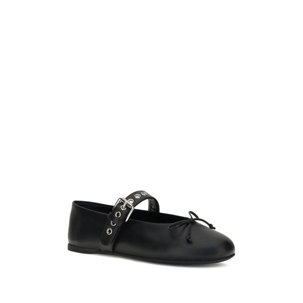 Leather Ballerinas Miu Miu