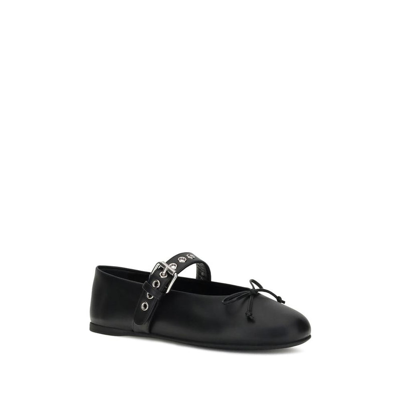 Leather Ballerinas Miu Miu