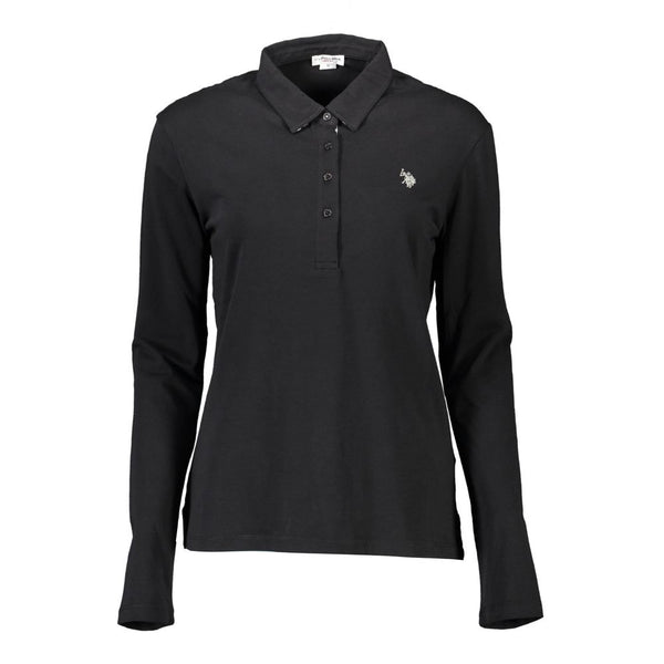 Black Cotton Women Polo Shirt U.S. POLO ASSN.