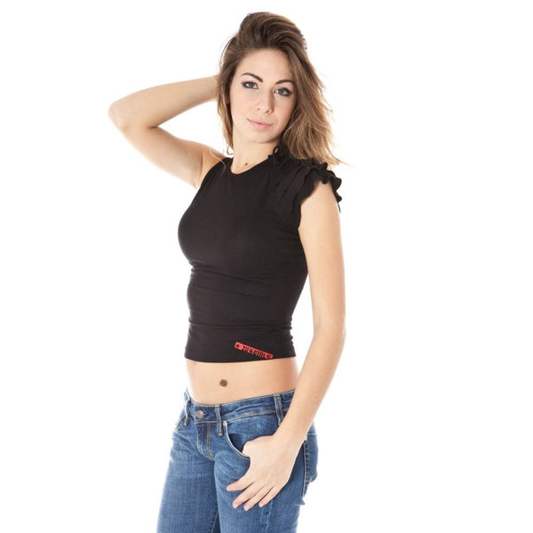 Black Lycra Women T-Shirt Zuelements