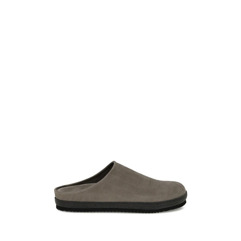 Leather Sabots Brunello Cucinelli