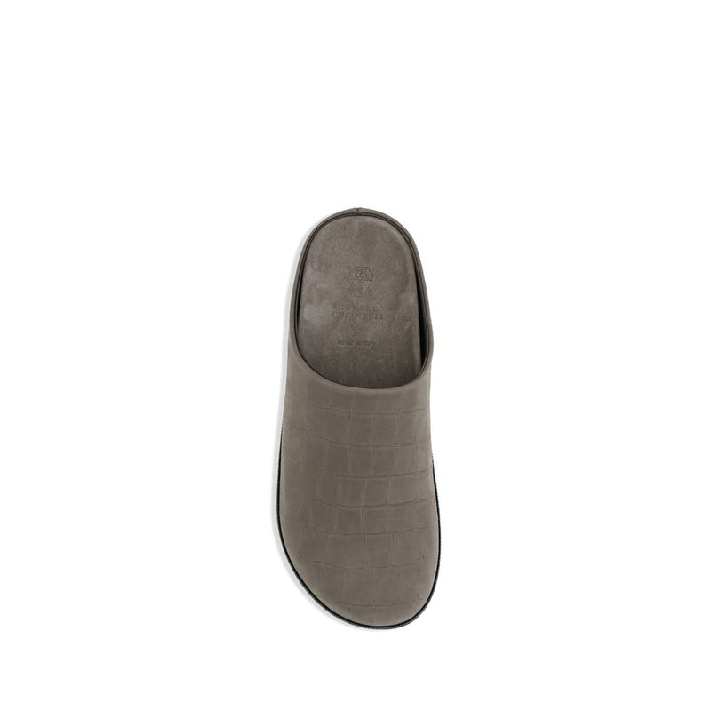 Leather Sabots Brunello Cucinelli