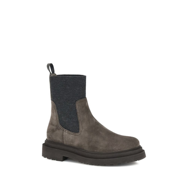 Suede Ankle Boots Brunello Cucinelli