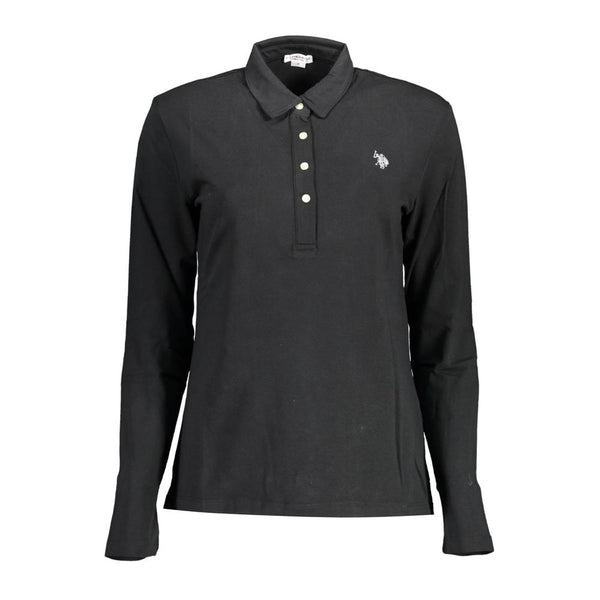 Black Cotton Women Polo Shirt U.S. POLO ASSN.