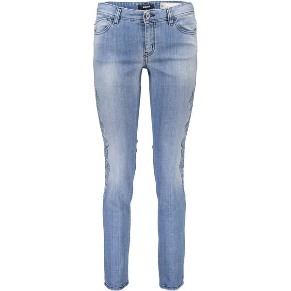 Light Blue Cotton Women Jeans Just Cavalli