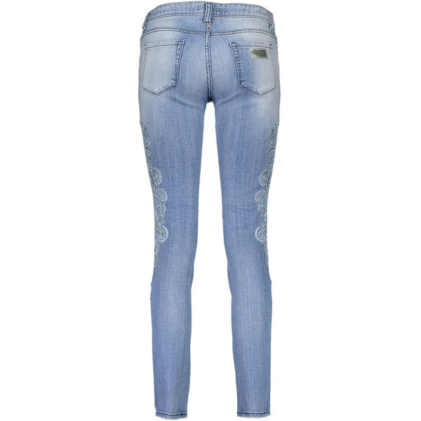 Light Blue Cotton Women Jeans Just Cavalli