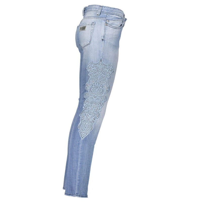 Light Blue Cotton Women Jeans Just Cavalli