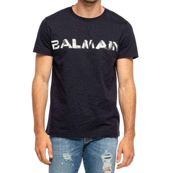 Blue Cotton T-Shirt Balmain
