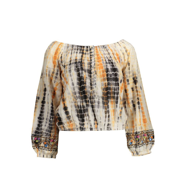 Beige Cotton Women Top Desigual