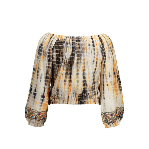 Beige Cotton Women Top Desigual