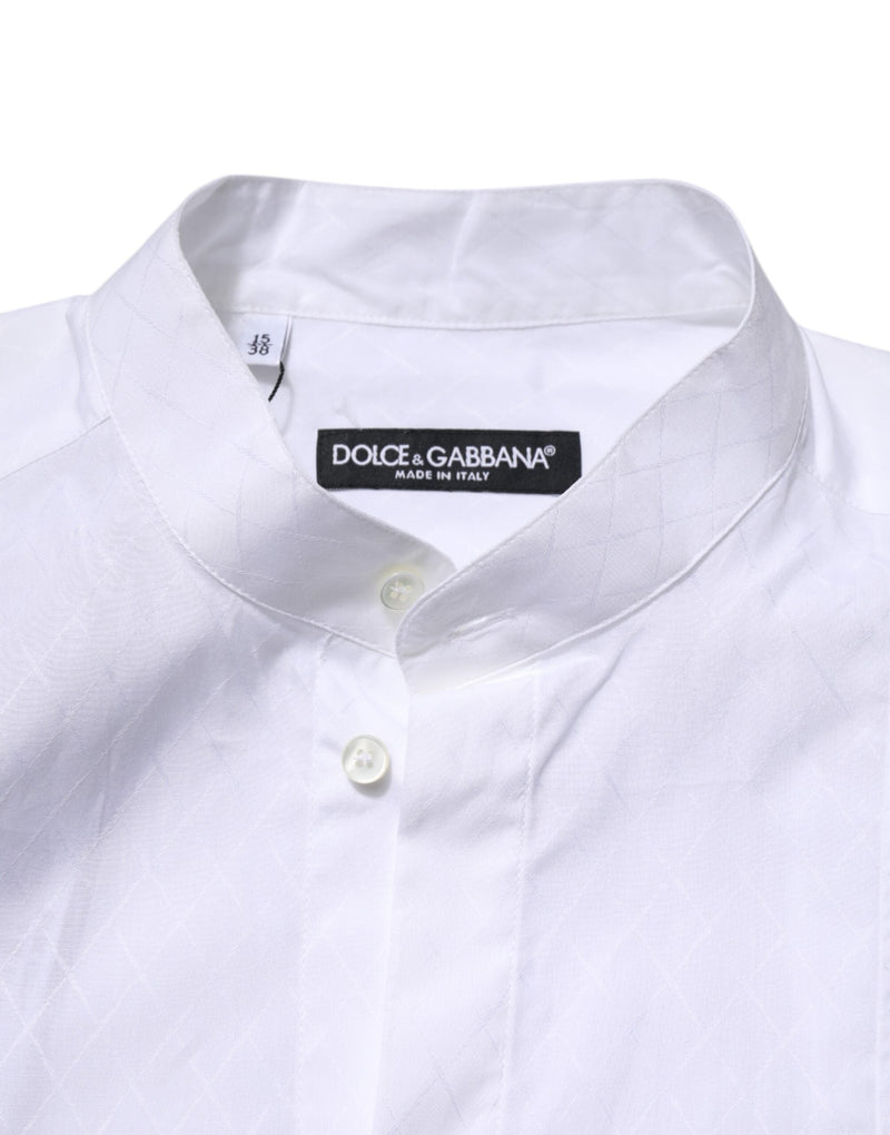 White Cotton Slim Long Sleeves Formal Shirt Dolce & Gabbana