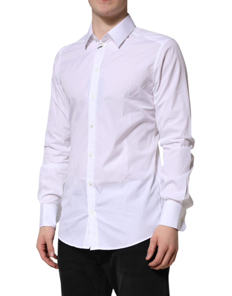White GOLD Long Sleeves Dress Formal Shirt Dolce & Gabbana