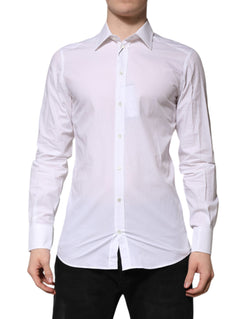 White GOLD Long Sleeves Dress Men Formal Shirt Dolce & Gabbana