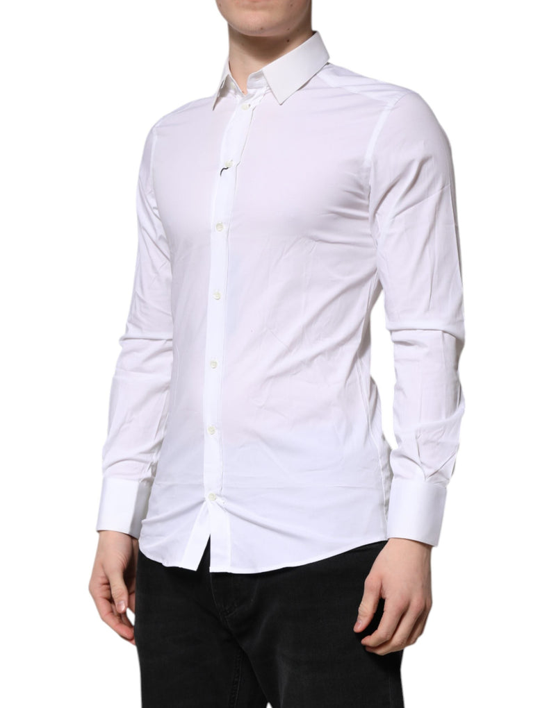 White GOLD Long Sleeves Dress Formal Shirt Dolce & Gabbana