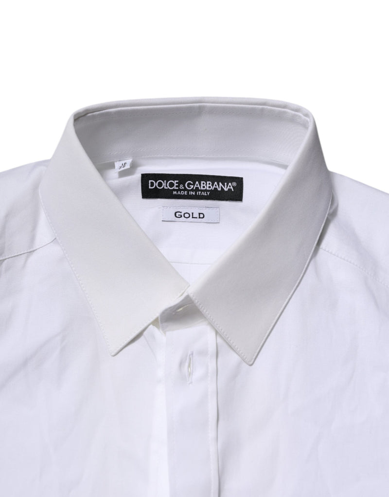 White GOLD Long Sleeves Dress Formal Shirt Dolce & Gabbana