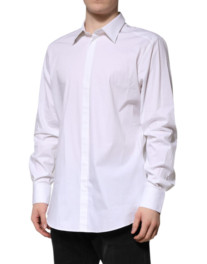 White MARTINI Long Sleeve Dress Formal Shirt Dolce & Gabbana