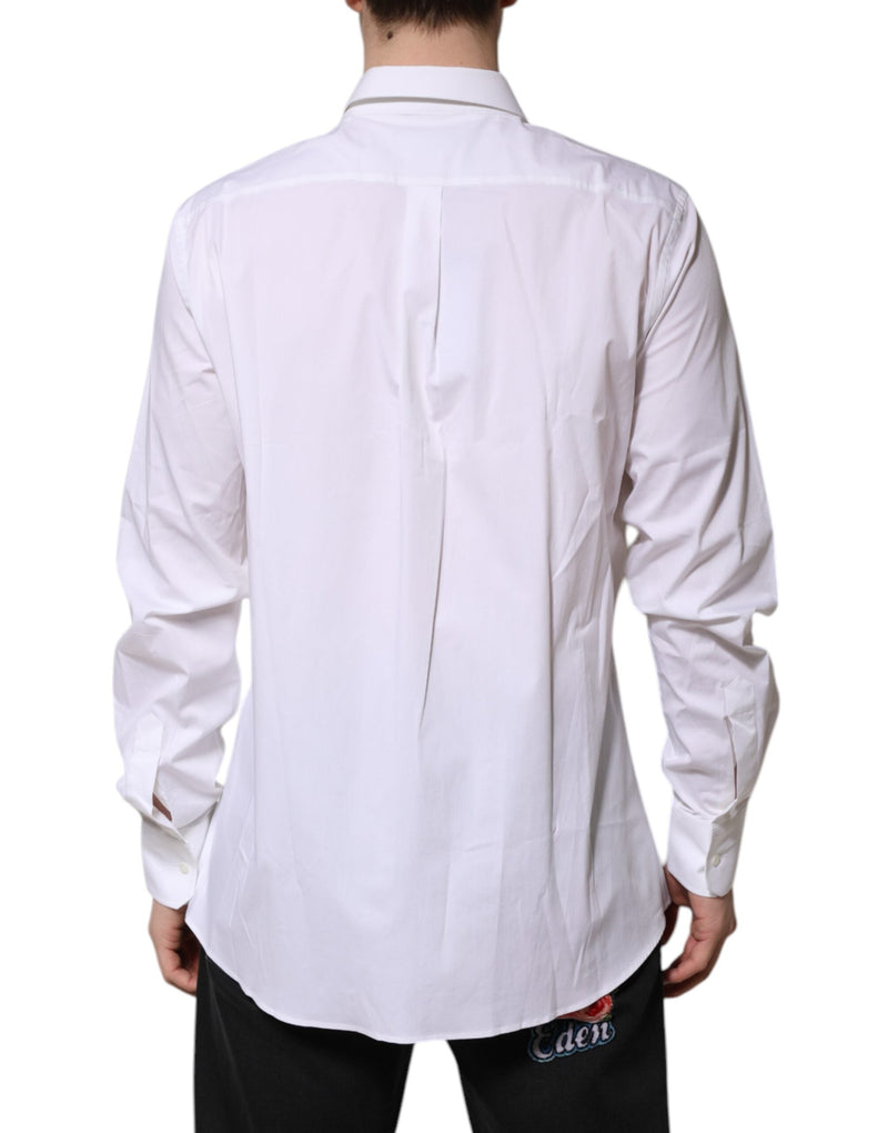 White MARTINI Long Sleeve Dress Formal Shirt Dolce & Gabbana