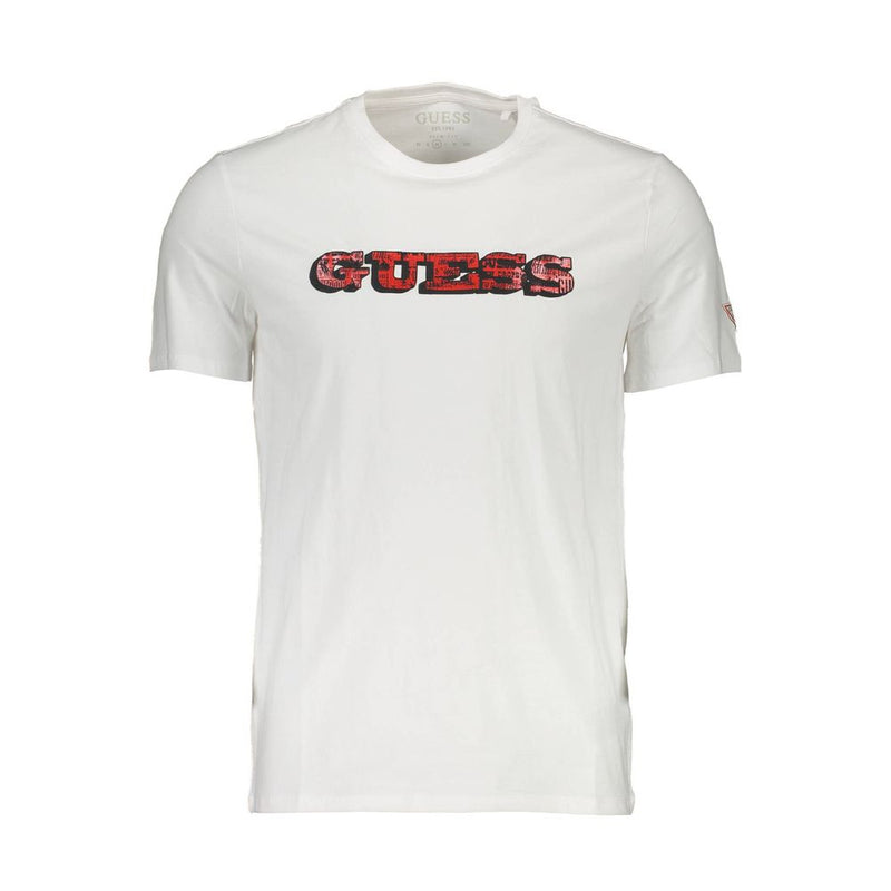 White Cotton Men T-Shirt Guess Jeans