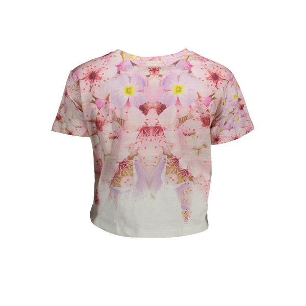 Pink Cotton Women Top Desigual