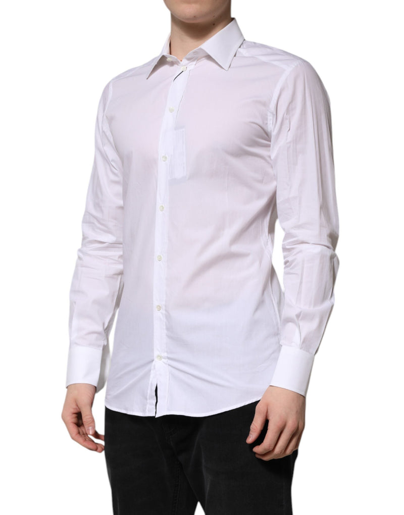 White GOLD Long Sleeves Dress Formal Shirt Dolce & Gabbana
