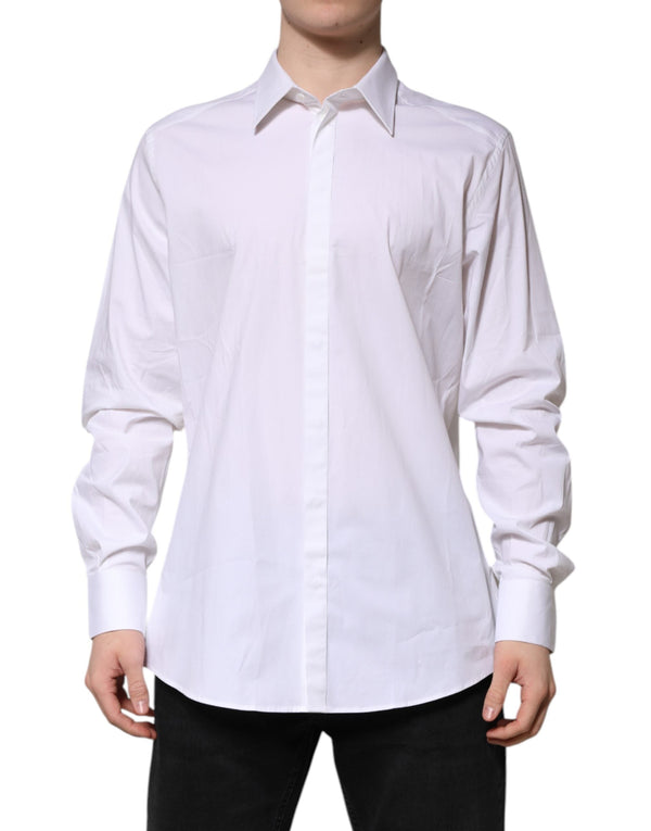 White MARTINI Long Sleeve Dress Formal Shirt Dolce & Gabbana