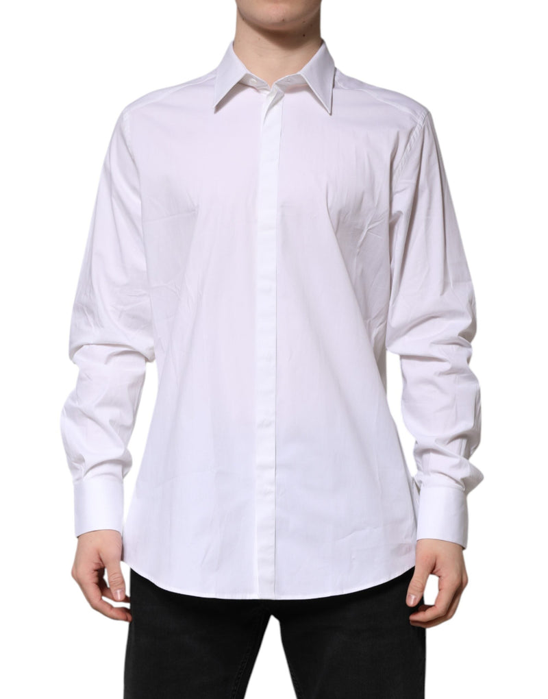 White MARTINI Long Sleeve Dress Formal Shirt Dolce & Gabbana