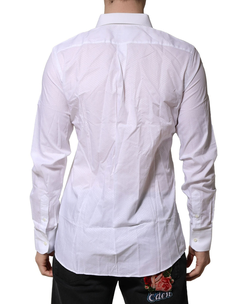 White MARTINI Long Sleeve Dress Formal Shirt Dolce & Gabbana