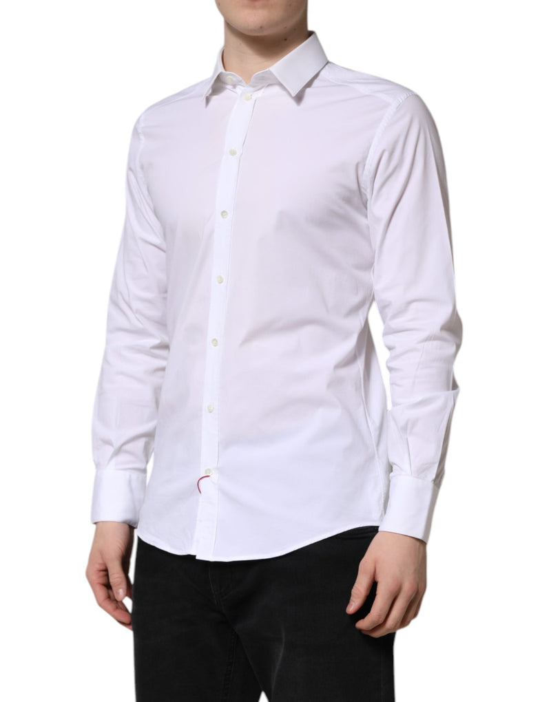 White GOLD Long Sleeve Dress Formal Shirt Dolce & Gabbana