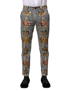 Multicolor Striped Crown Pants Dolce & Gabbana