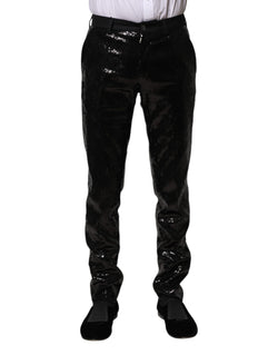 Black Sequined Embellishment Pants Dolce & Gabbana