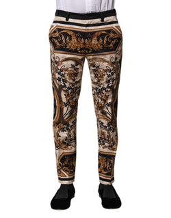 Multicolor Floral Print Dress Pants Dolce & Gabbana