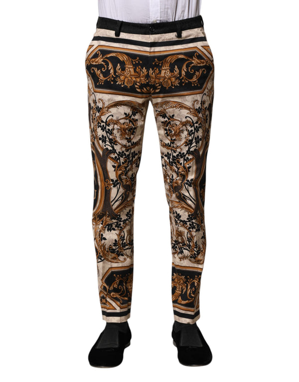 Multicolor Floral Print Dress Pants Dolce & Gabbana