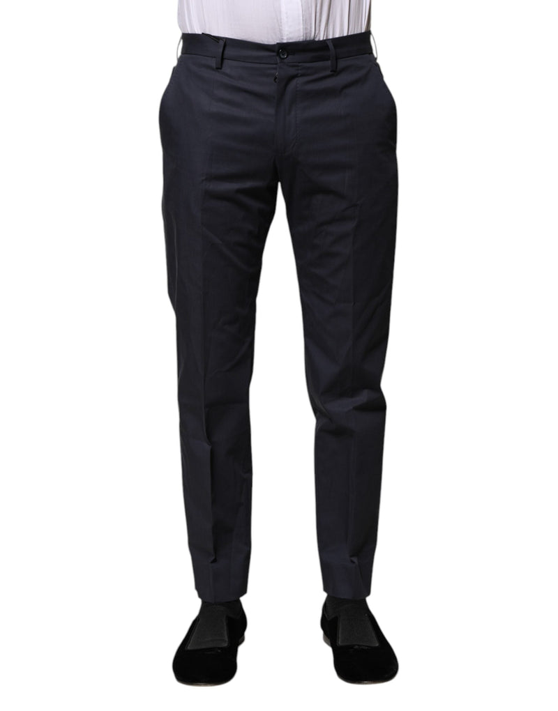 Dark Blue Cotton Formal Pants Dolce & Gabbana