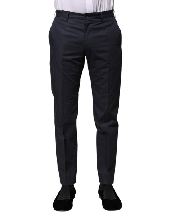 Dark Blue Cotton Formal Pants Dolce & Gabbana