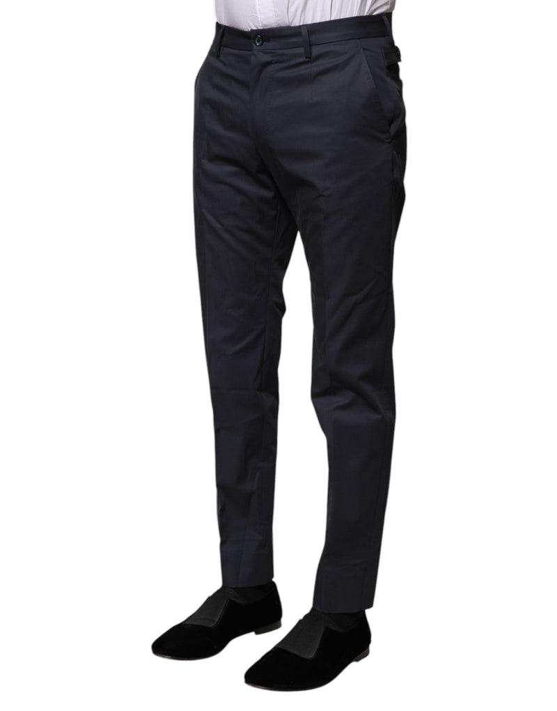 Dark Blue Cotton Formal Pants Dolce & Gabbana