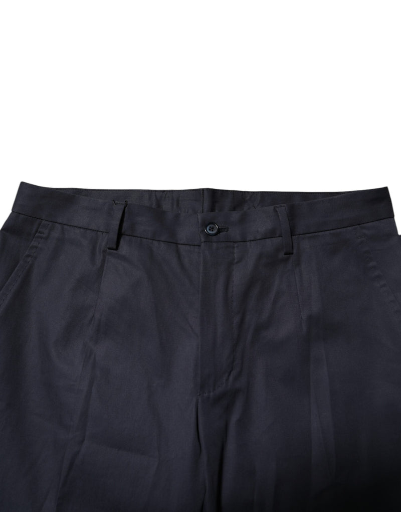 Dark Blue Cotton Formal Pants Dolce & Gabbana
