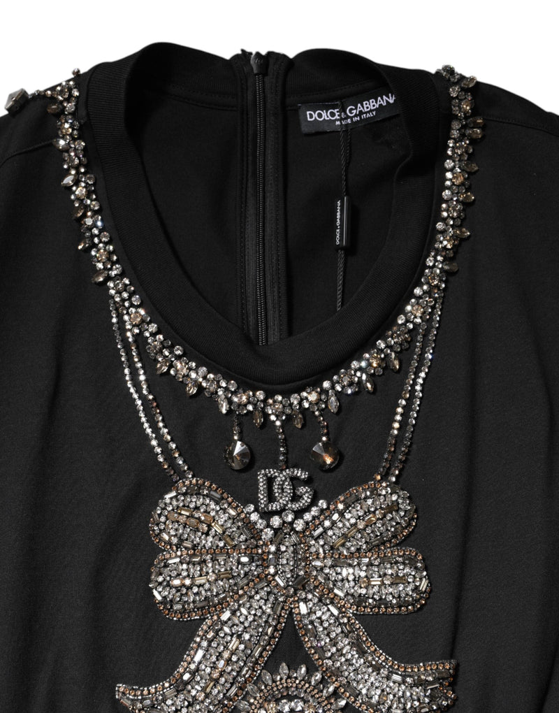 Black Cotton Rhinestone Embellished Tank Top Dolce & Gabbana