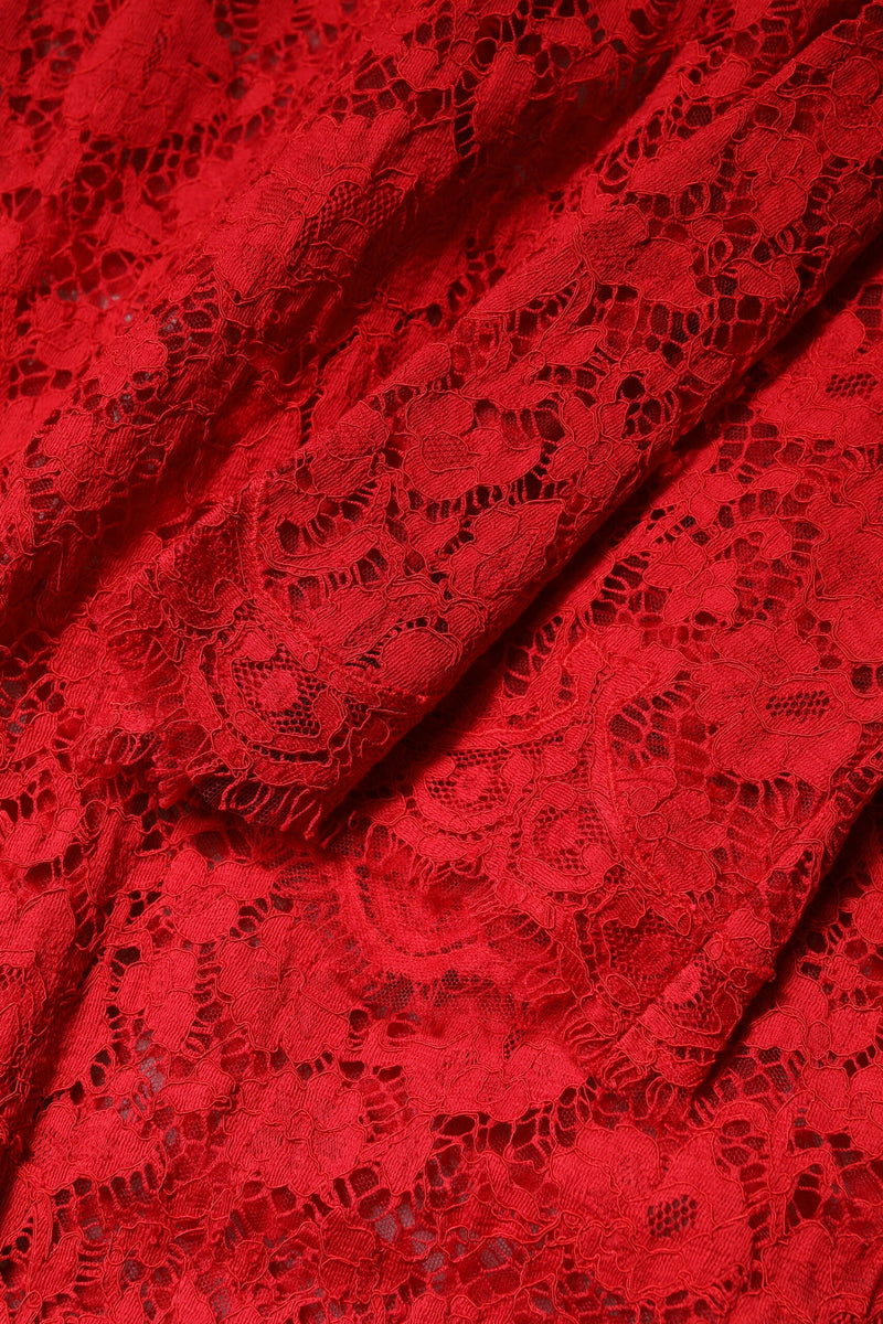 Red Floral Lace Rhinestone Embellished Dress Dolce & Gabbana