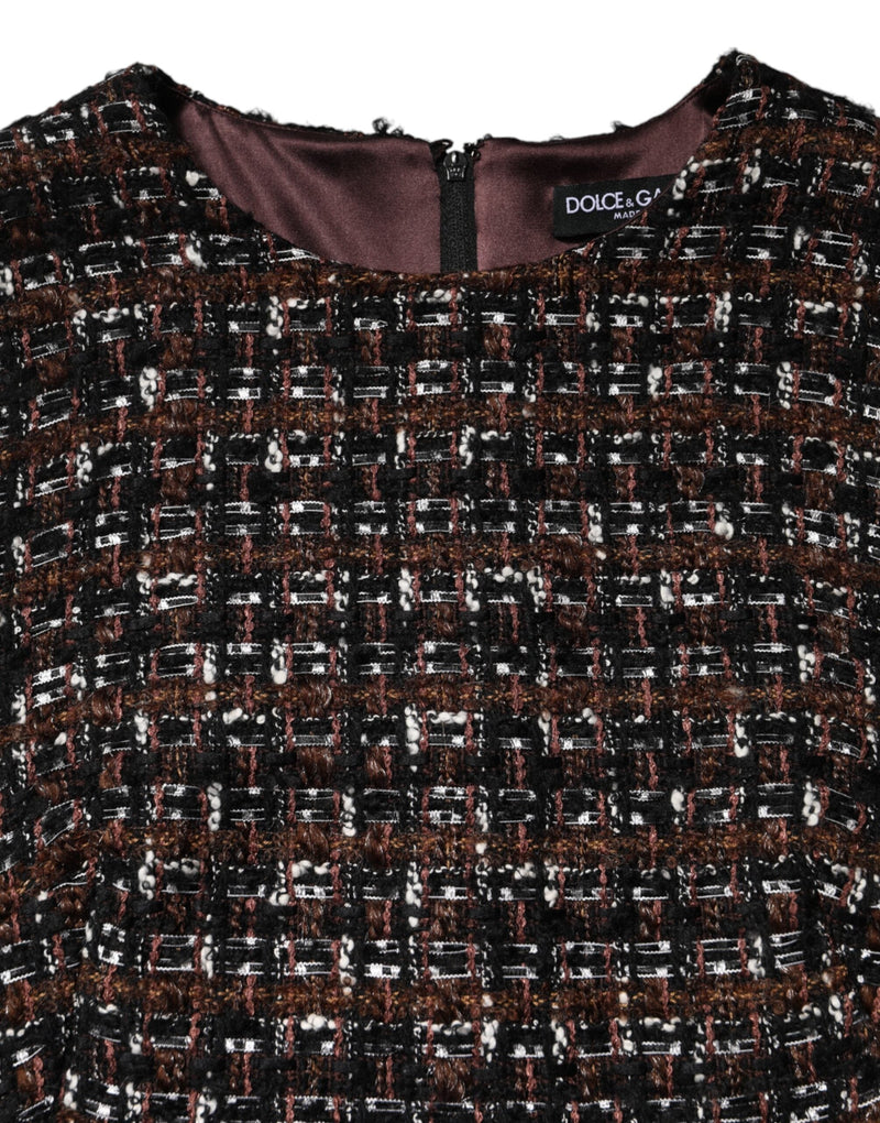 Multicolor Sleeveless Mini Tweed A-line Dress Dolce & Gabbana
