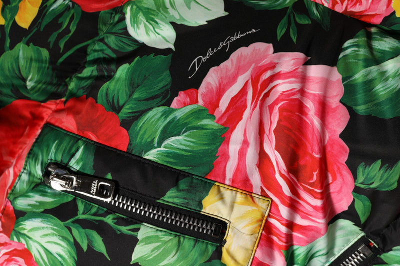 Multicolor Floral Puffer Hooded Jacket Dolce & Gabbana