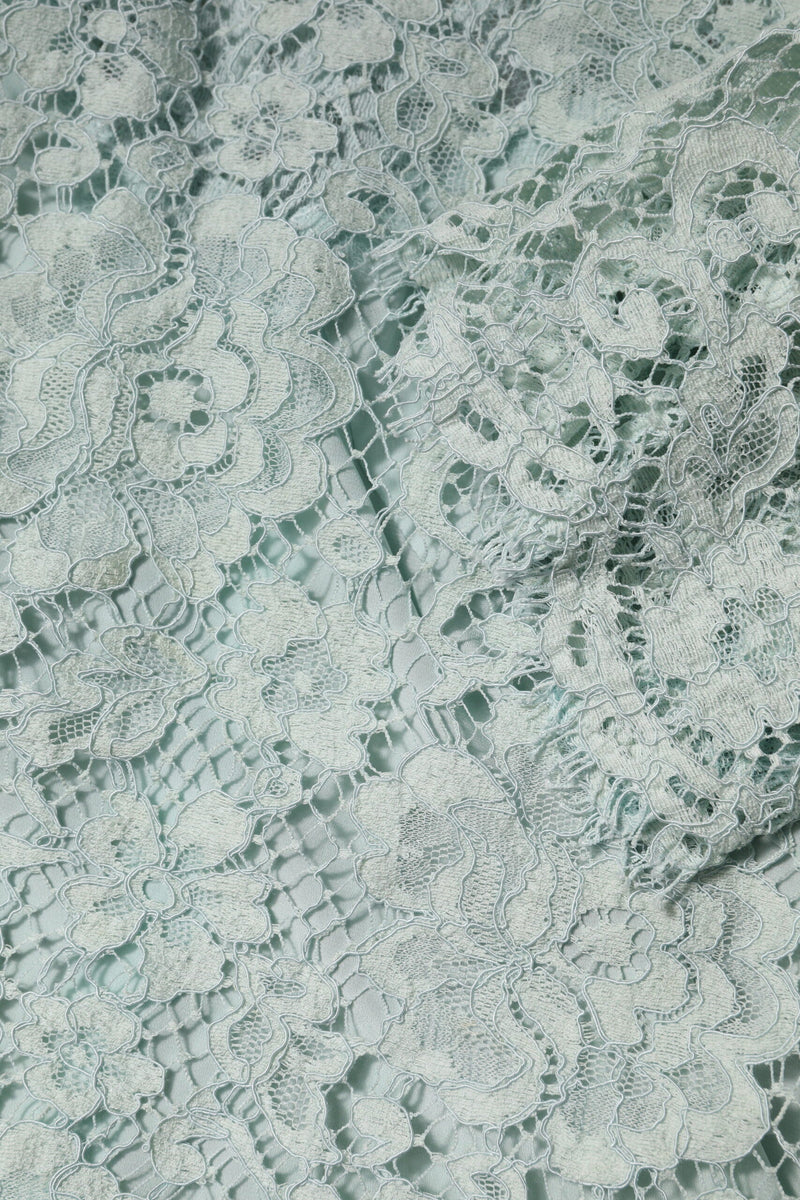 Mint Green Floral Lace Cotton Blouse Top Dolce & Gabbana
