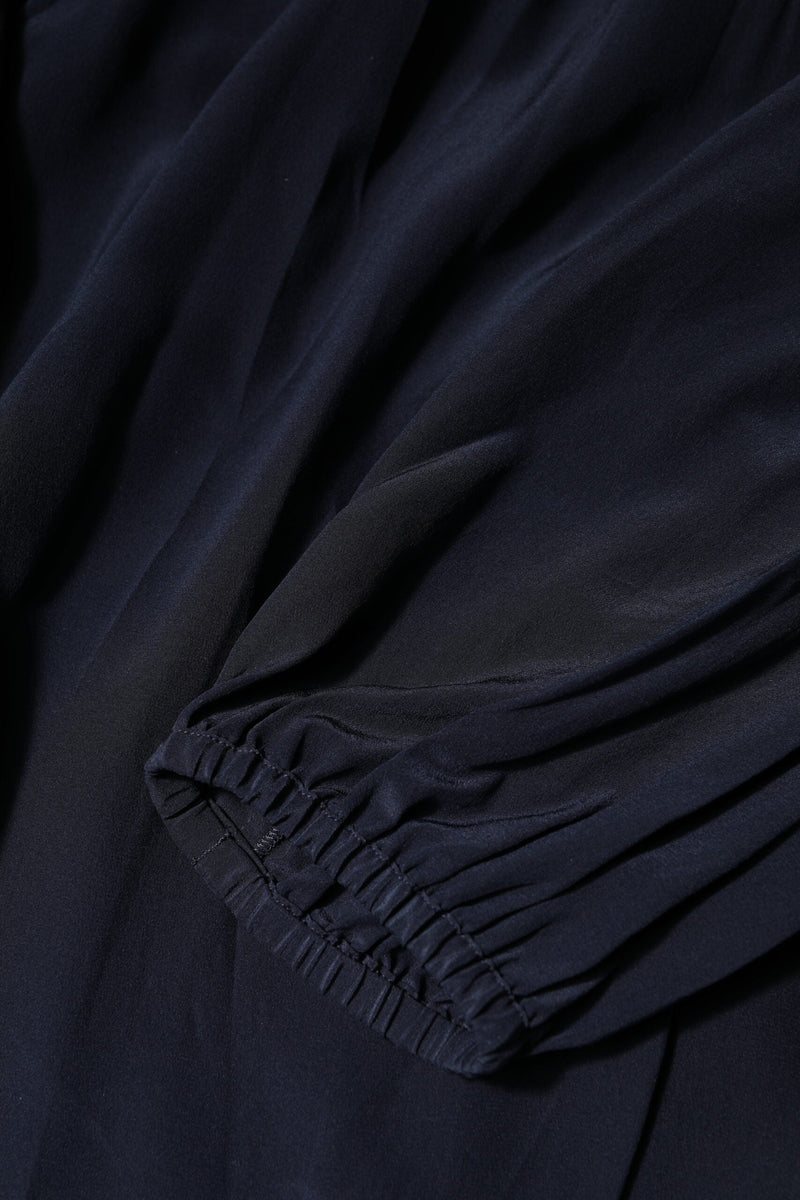 Blue Silk Mock Neck Long Sleeves Blouse Top Dolce & Gabbana