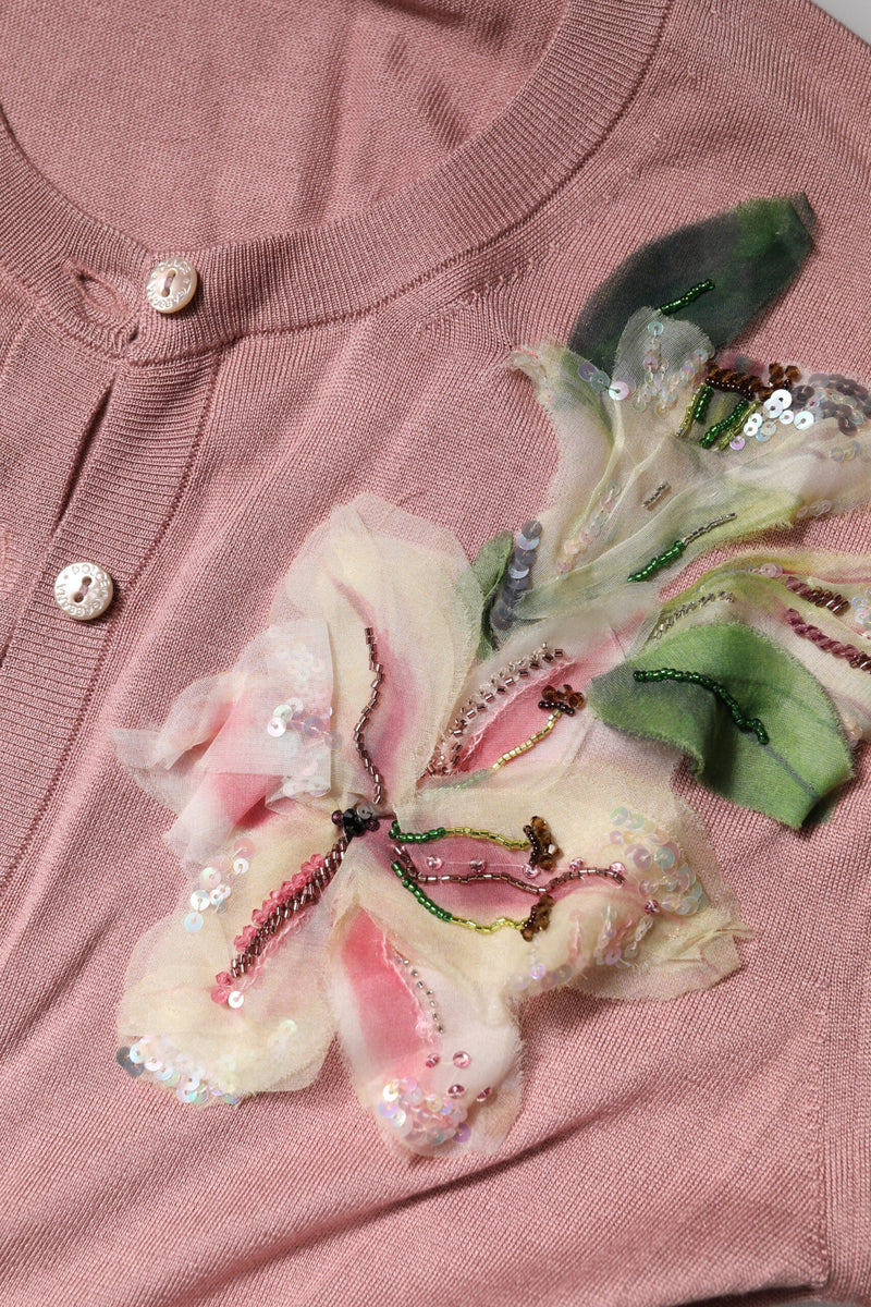 Pink Silk Knit Button Down Cardigan Sweater Dolce & Gabbana
